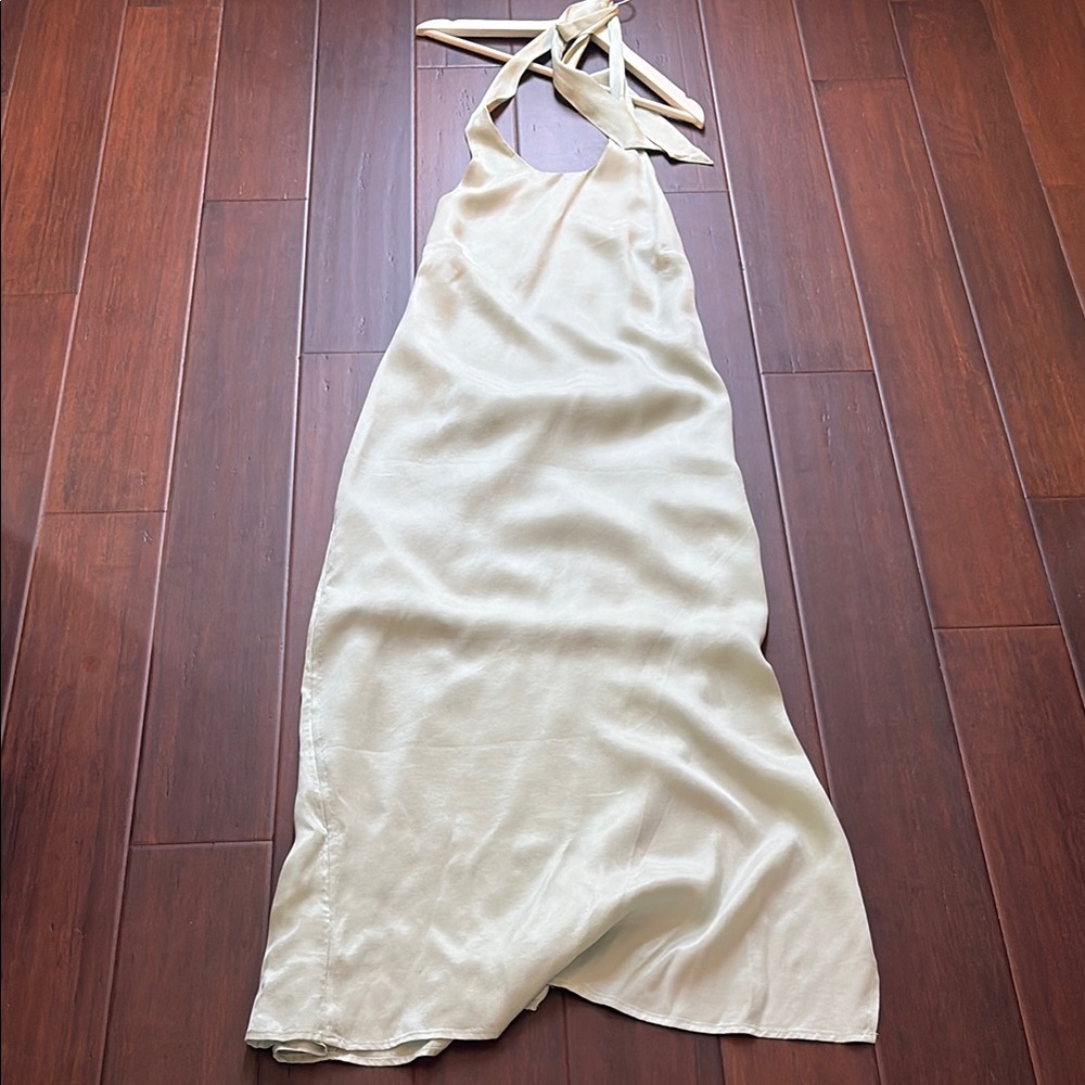 H&M Elegant Sage Green Backless Dress